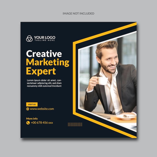 Creative Digital marketing expert social media and Instagram post template in Vector format