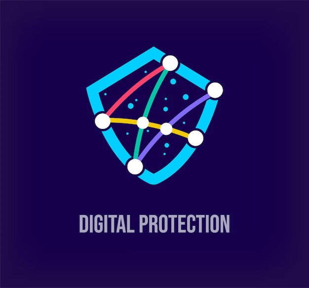 Creative digital protection enterprise design Unique color transitions Unique virtual technology