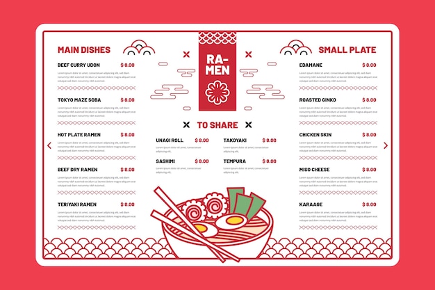 Creative digital restaurant menu template