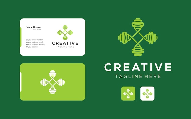 Creative DNA fitness Logo vector design for your company