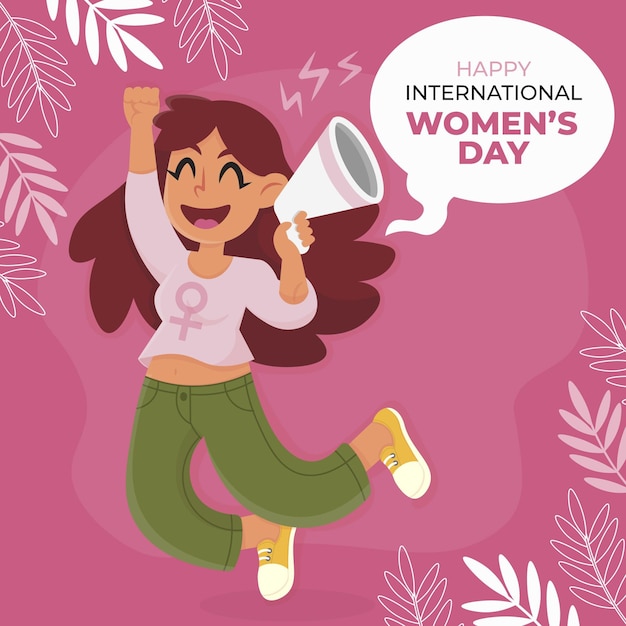 Creative drawn international women's day illustrated