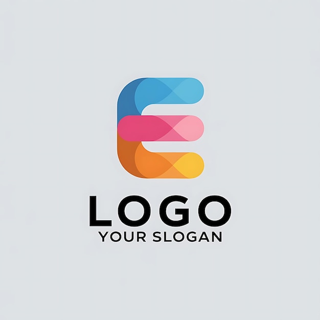 Vector creative e letter logo flat design vector illustration