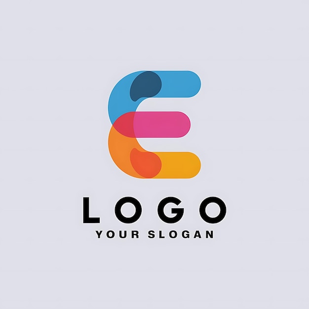 Vector creative e letter logo flat design vector illustration