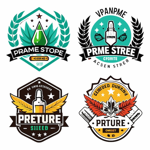 Creative ecigarette vapor vape Logo Design Ecigarette Factory Badge and Ecigarette Icon