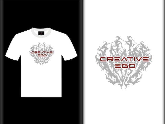 Vector creative ego vector white tshirt design