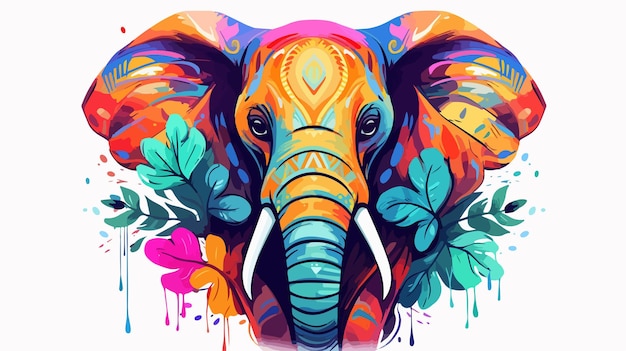 Vector creative elephant cartoon vector illustration