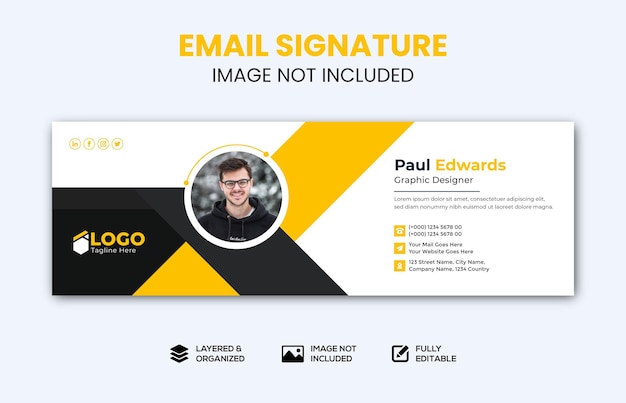 Creative email signature design template or business email footer and cover Premium Vector