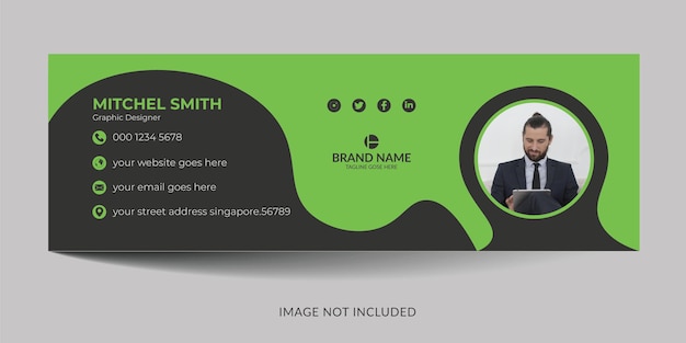 Creative email signature or email footer design vector template