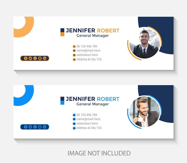 Creative email signature social media design template