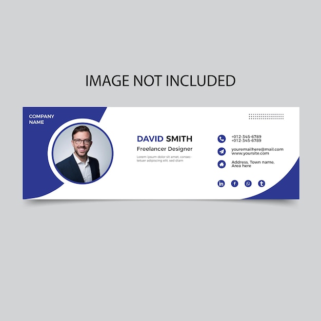 Creative email signature template design or email footer and personal social media cover premium