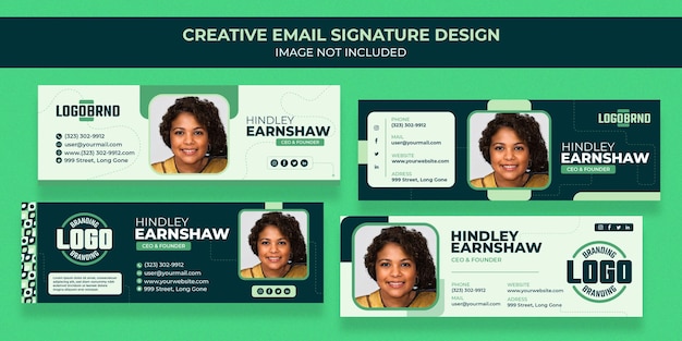 Creative Email signature template design or facebook cover template