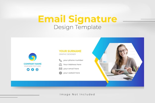 Creative email signature template or email footer cover design