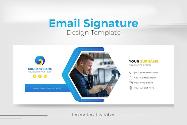 Creative email signature template or email footer cover design