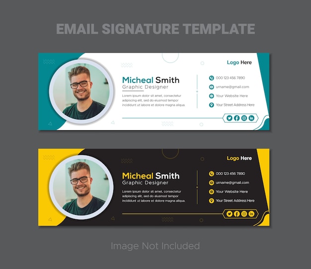 Creative email signature template or email footer design