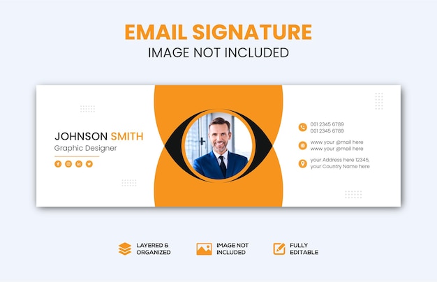 Creative Email signature template or email footer and personal social media cover design