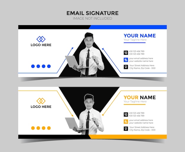 Creative Email signature template or email footer and social media cover design