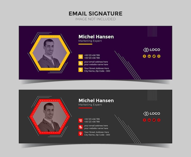 Creative Email signature template or email footer and social media cover design