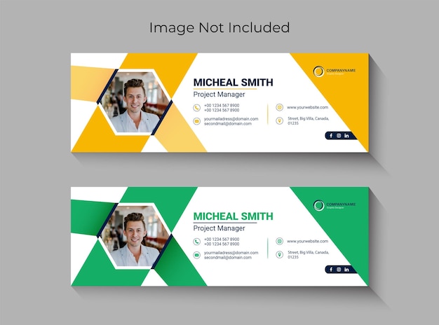 Creative Email signature template or email social cover premium vector Premium Vector