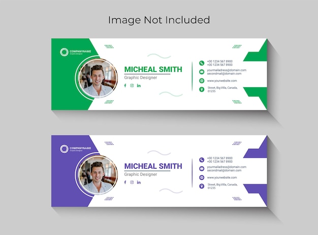 Creative Email signature template or email social cover premium vector Premium Vector