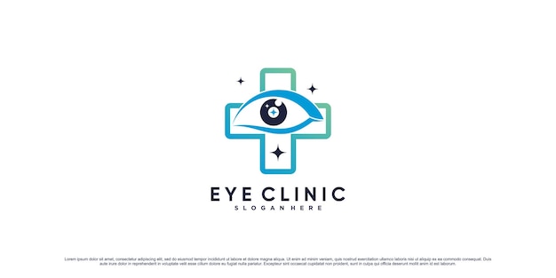 Creative eye clinic logo design inspiration with creative element Premium Vector