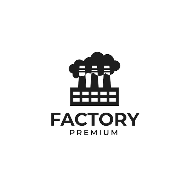 Creative factory industry smoke pollution logo design illustration idea