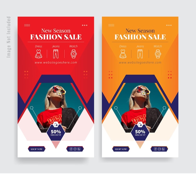 Creative Fashion Social Media Instagram Stories Banner Template Premium Vector