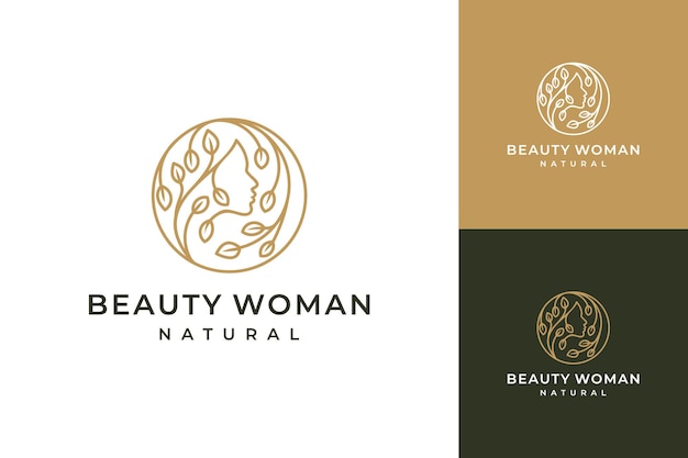 Creative feminine women with flower logo design