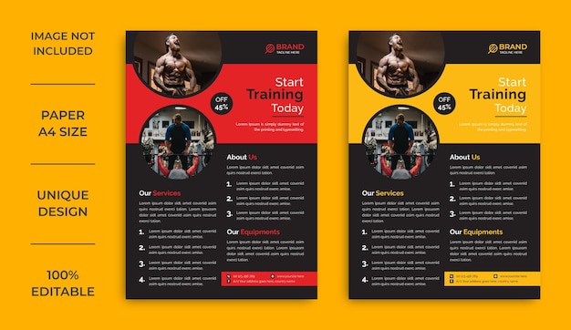 Creative fitness flyer template design