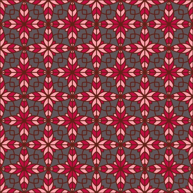 Creative floral geometry seamless vector tile pattern Abstract