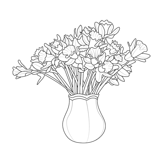 creative Floral Hand Drawn Flower Line Art Design