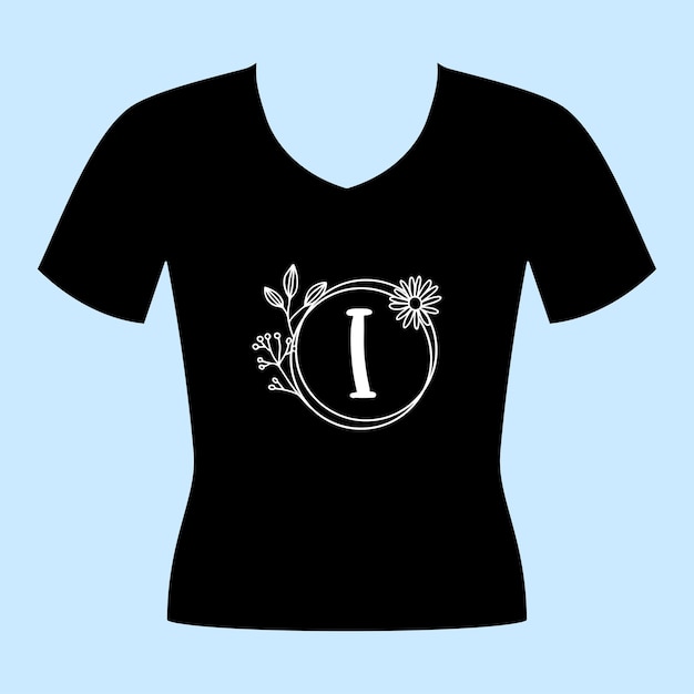 Creative flower font icon t shirt vector design