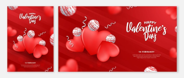 Creative Flyer And Banner Design For Happy Valentines Day