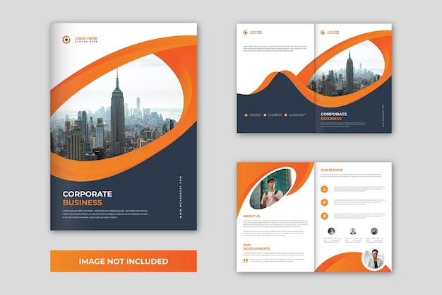 Creative four pages brochure template design, multi-pages business brochure design.