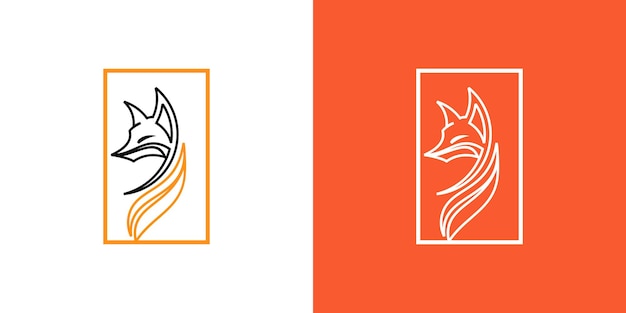 Creative fox logo design with unique concept premium vector