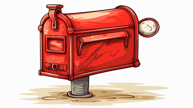 Vector creative freehand drawn cartoon post box illustration