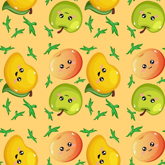 Creative fruits emoticon pattern background wallpaper