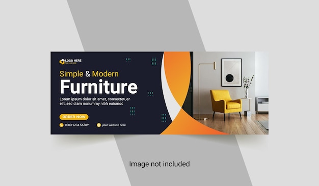 Creative Furniture Facebook cover page template vector