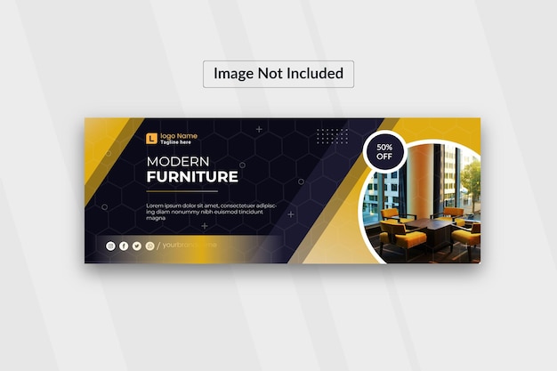 Creative Furniture facebook cover and web banner template premium Vector