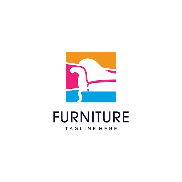 Creative furniture icon logo design Premium Vector