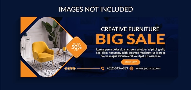 creative furniture sale promotion facebook cover template