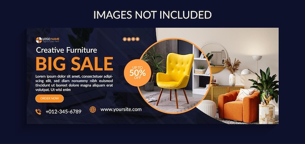 creative furniture sale promotion facebook cover template