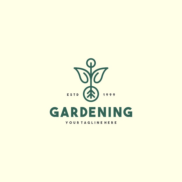 Creative gardening logo  template