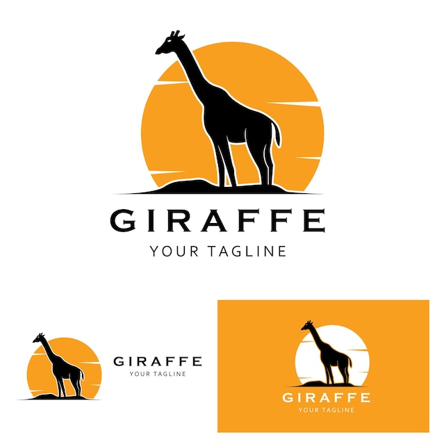 Creative giraffe logo with slogan template