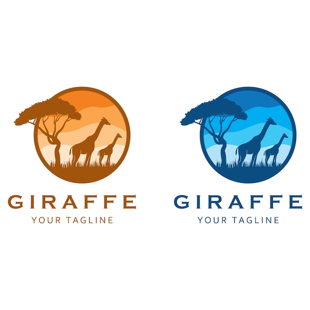 Creative giraffe logo with slogan template