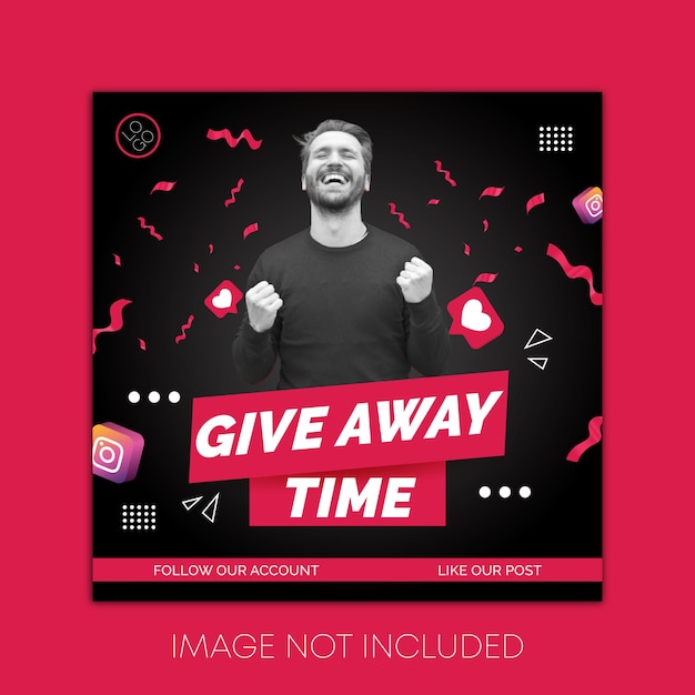 Creative giveaway social media post or Instagram story template