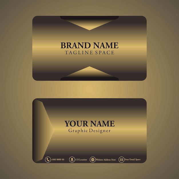 Creative golden business visiting card design vector image