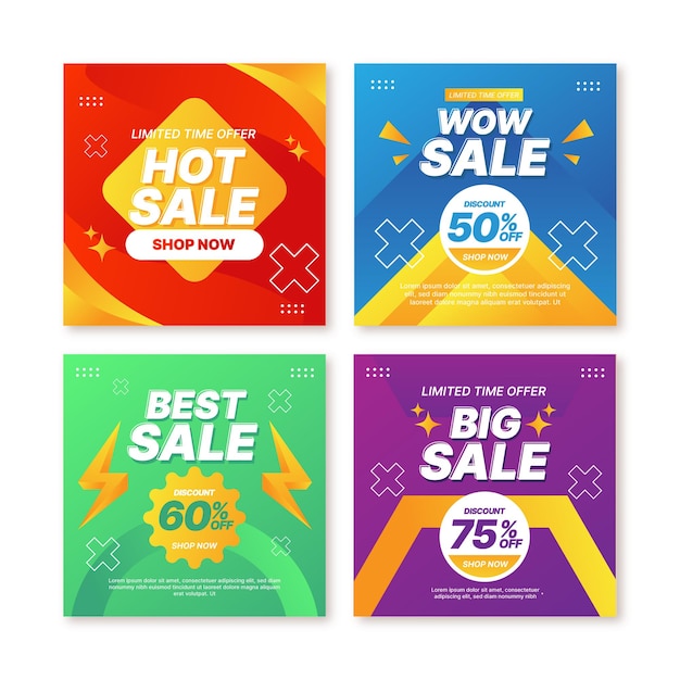 Creative gradient sale banner promotion vector template