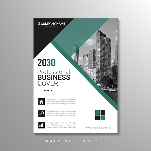 Creative green and black business cover template