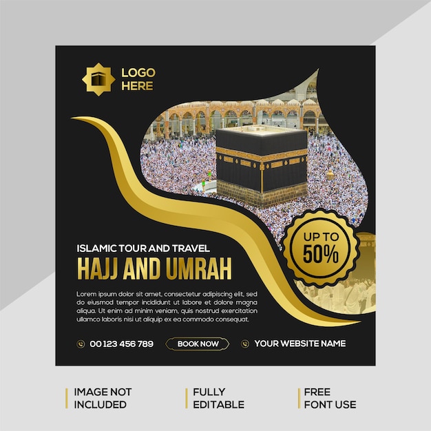 Creative hajj social media post template design