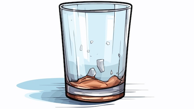 Vector creative hand drawn cartoon doodle of a spilt glass